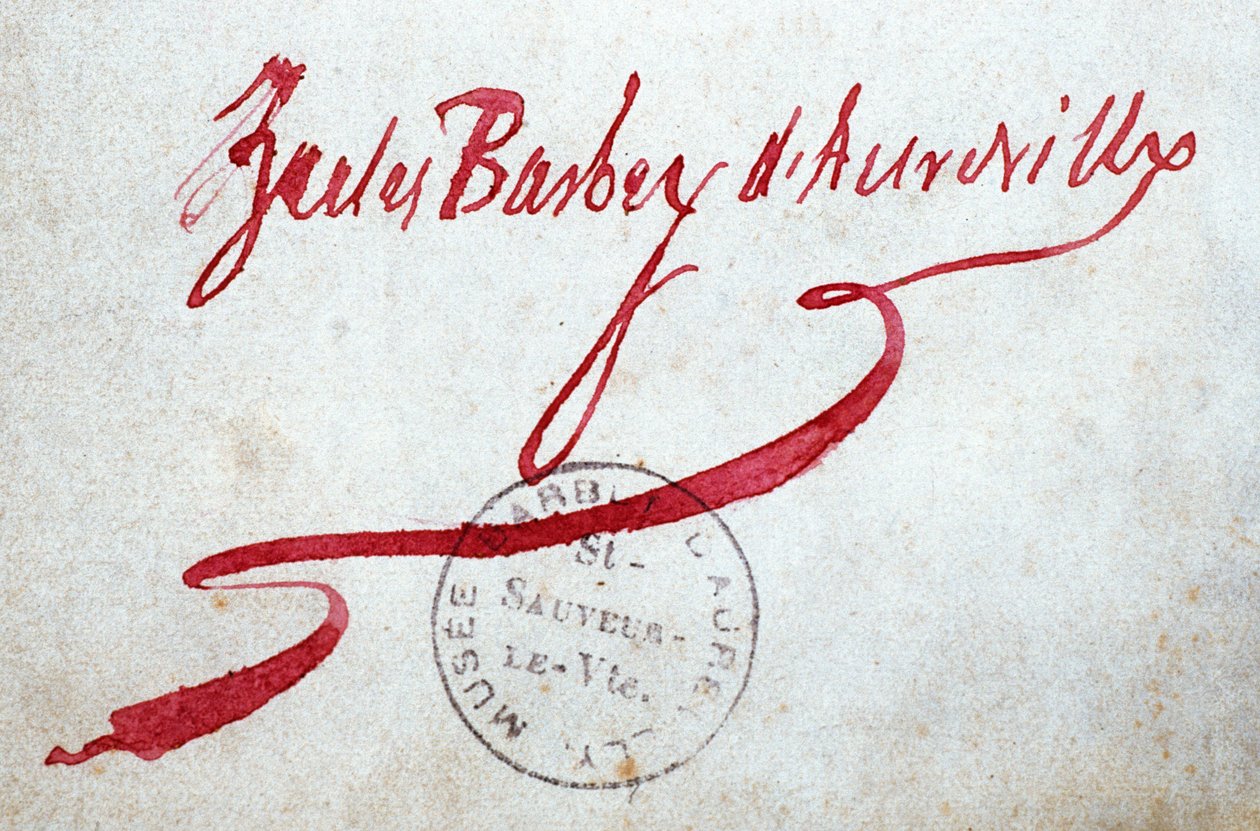 Manche N* 087, Musee de St Sauveur le Viscount, podpis Jules Barbey dAurevilly (1808-1889) od Unknown