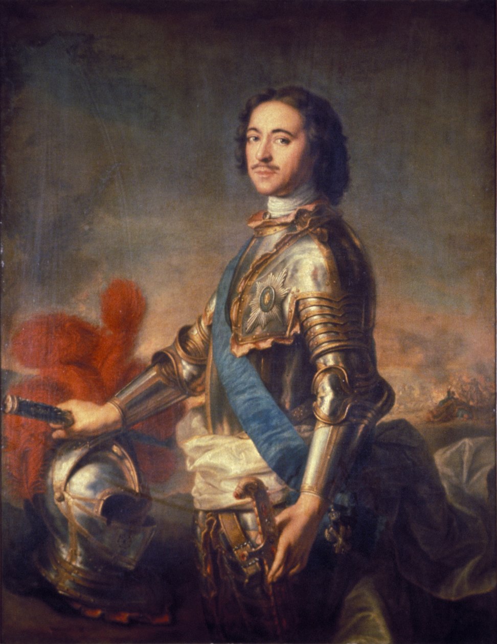 Portrét cara Petra Velikého z Ruska (Petr I: 1672 - 1725) od J, M, Natiera. od Unknown