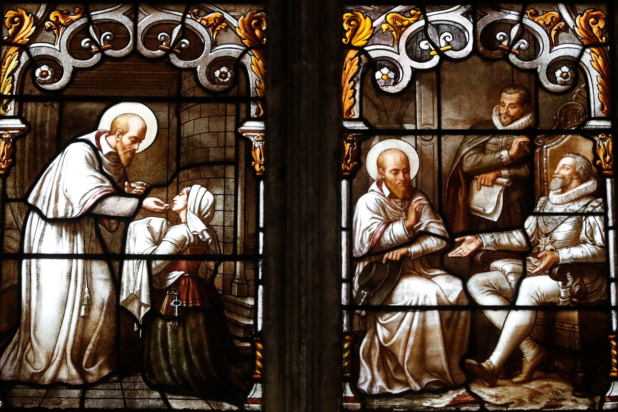 Kostel Saint Nizier, vitráže, St Francis de Sales od Claudia Lavergne (1815-1887), Lyon, Francie od Unknown