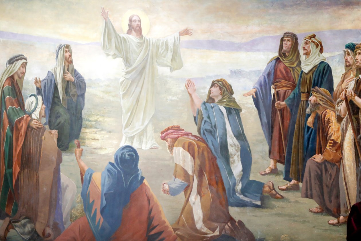 Kostel Saint-Grat, Obraz, Ježíš: kázání na hoře, Valgrisenche, Itálie od Unknown