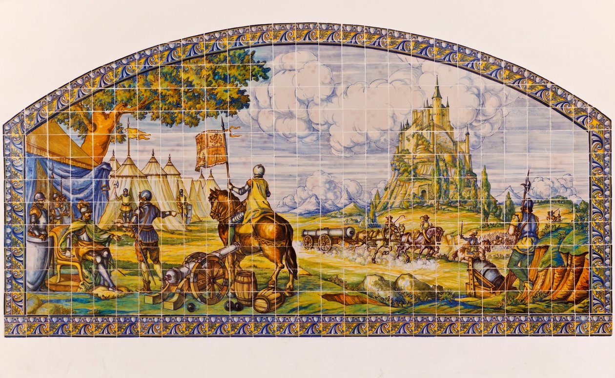 Segovia, provincie Segovia, Španělsko. Moderní keramická malba Segovia v době povstání Comuneros 1520-1521. od Unknown