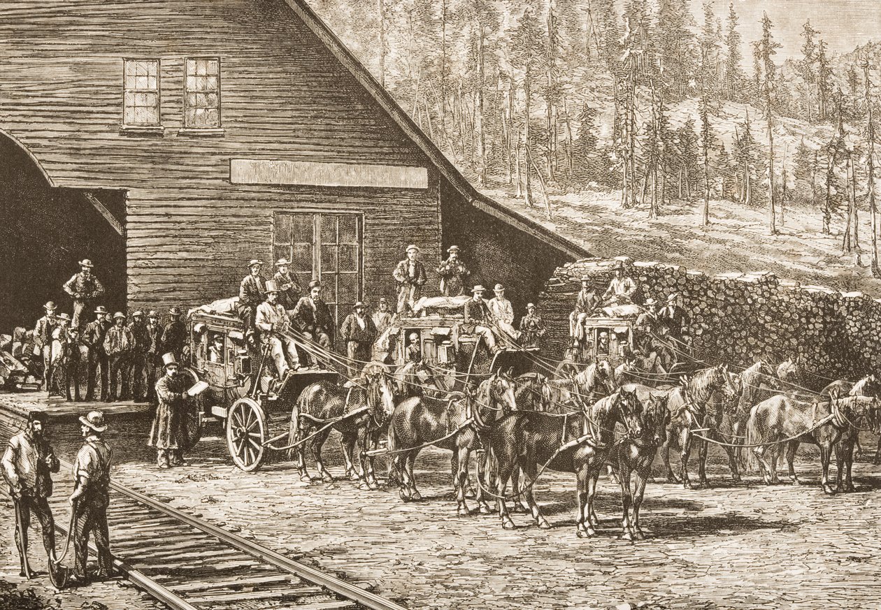 Reno Station na Central Pacific Railway, v c.1870, z 