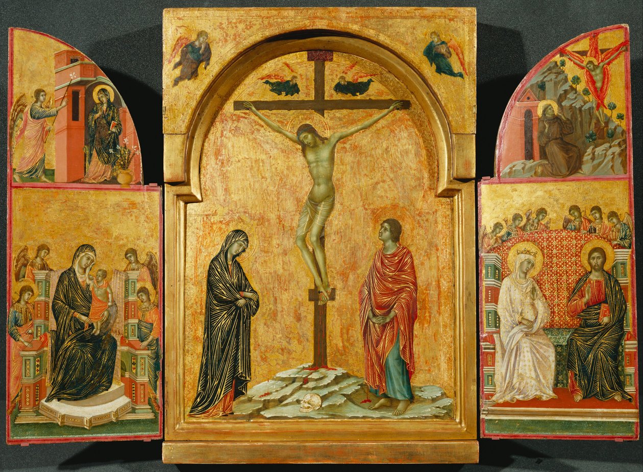 Triptych- Ukřižování a další scény od Duccio di Buoninsegna