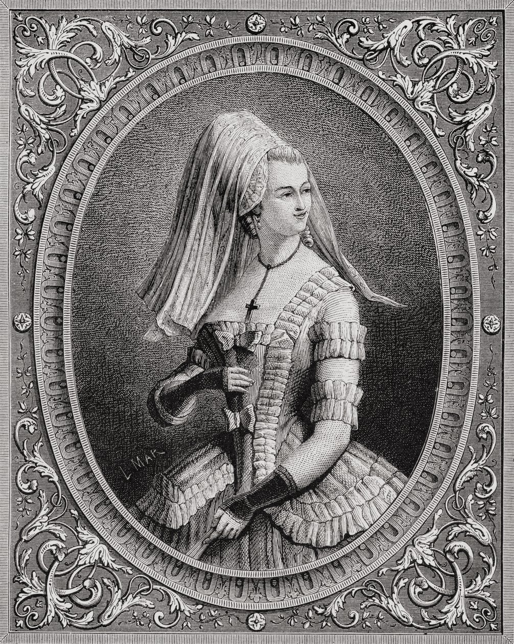 Yolande Martine Gabrielle de Polastron (1749-93) Madame de Polignac, z „Histoire de la Revolution Francaise“ od Louise Blanca (1811-82), vyryto Pannemakerem (nar. 1822) 1847-62 od French School