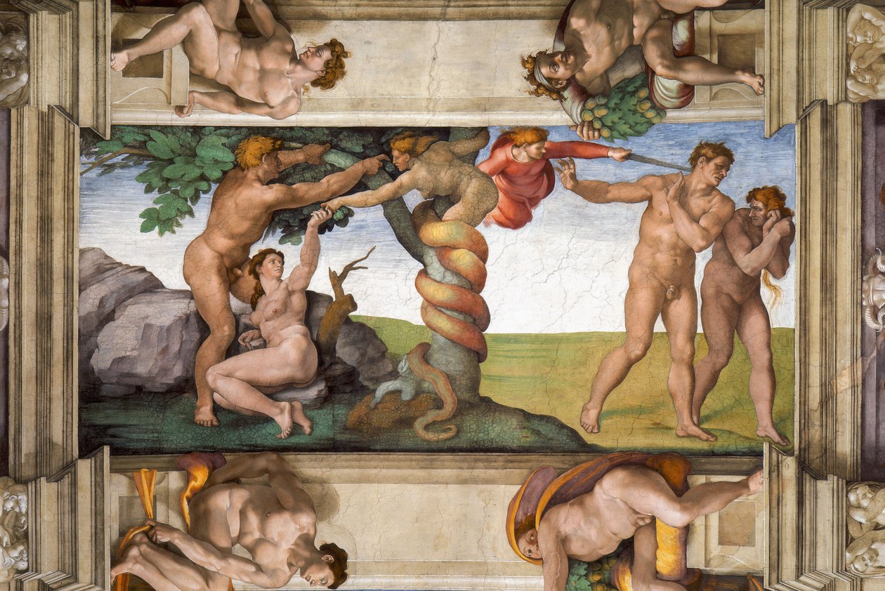 Vyhnání z ráje od Michelangelo Buonarroti