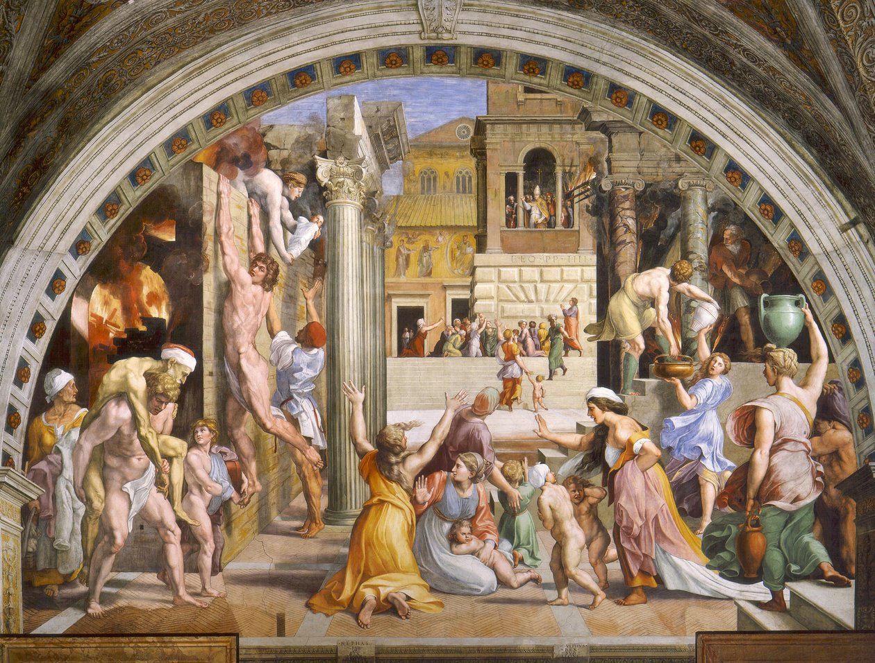 Oheň v Borgu od Raffaello Sanzio Raphael