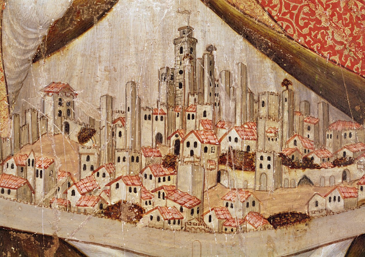Detail San Gimignano, cca 1391 (tempera na panelu) od Taddeo di Bartolo