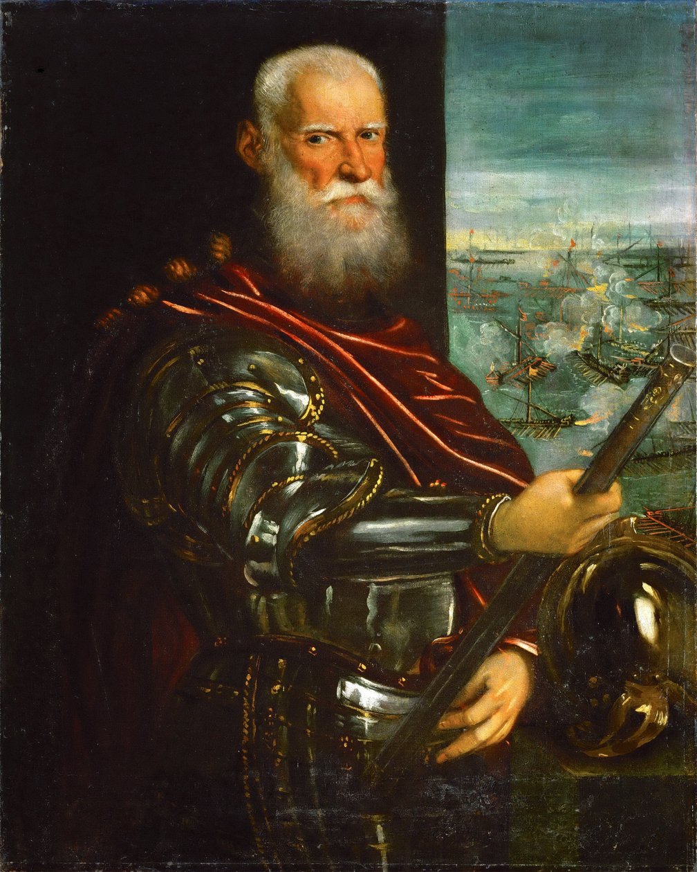 Sebastiano Venier († 1578) (v pozadí od Tintoretto