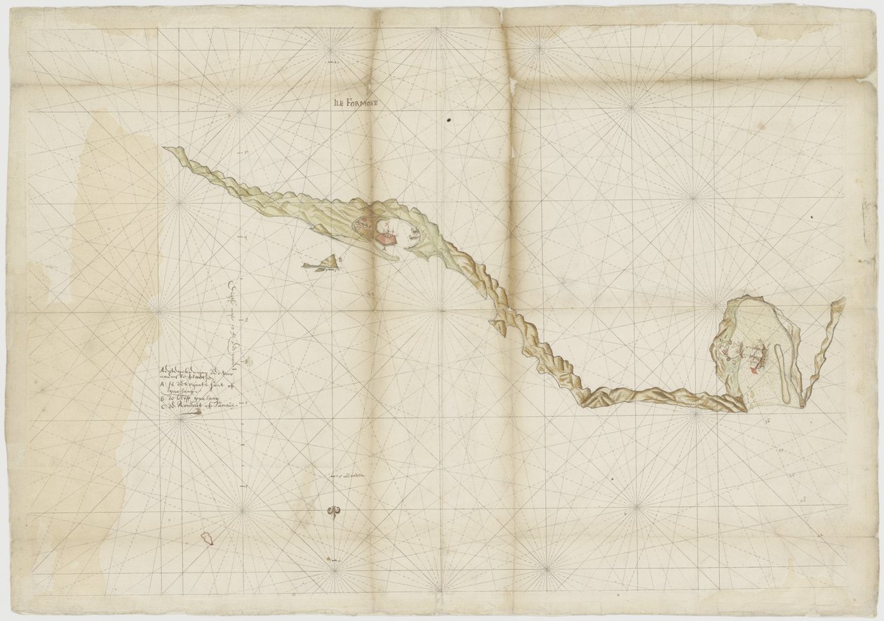 Mapa španělské pevnosti v Tamsui, později z VOC od Unbekannt Unbekannt