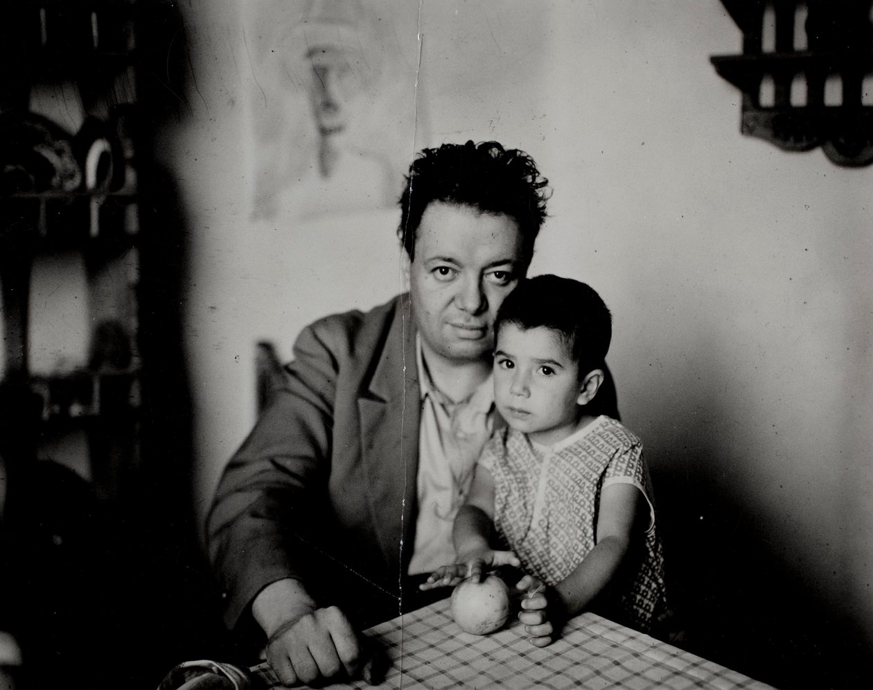 Diego Rivera a jeho dcera Guadalupe Rivera Marín od Unknown