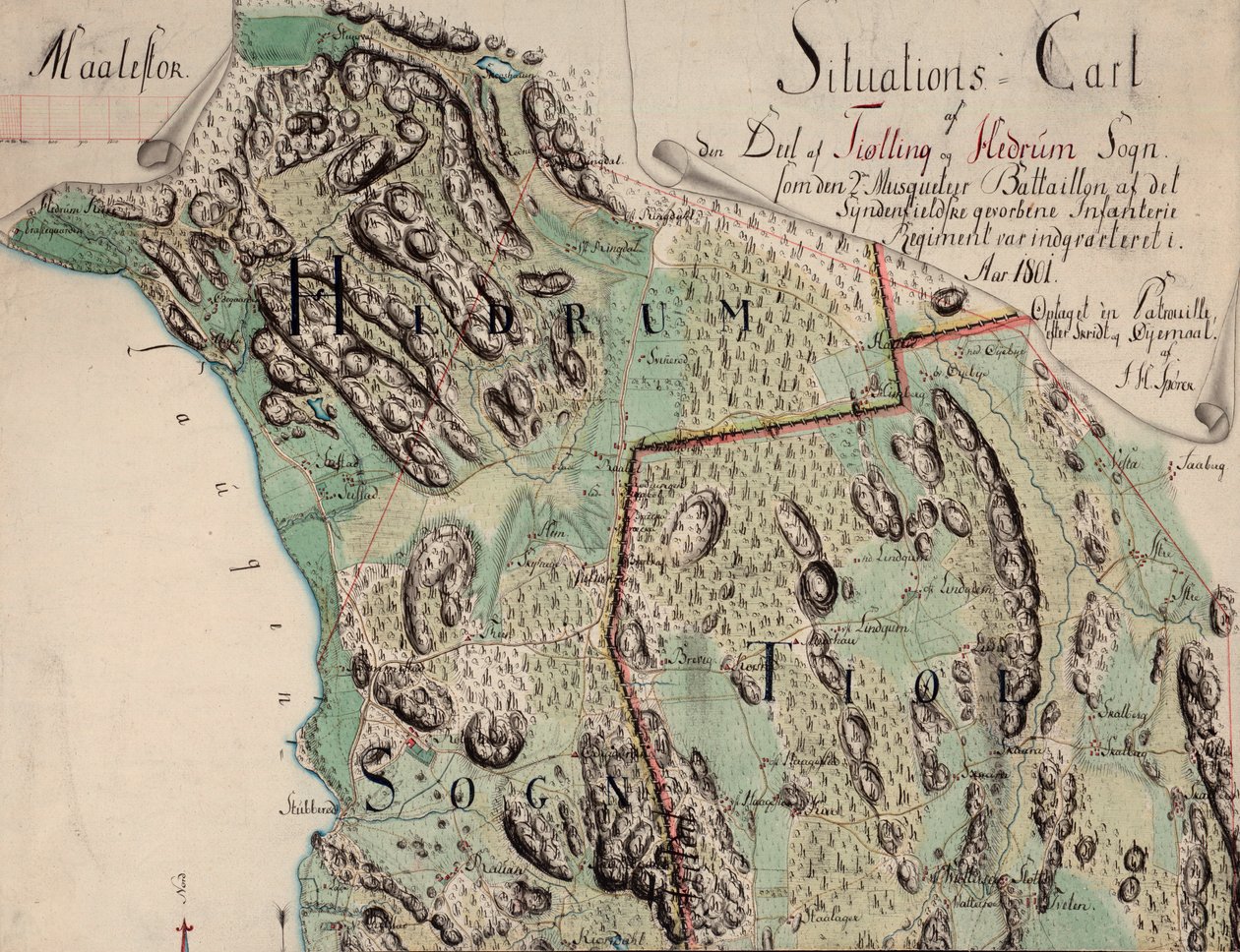 Mapa je zveřejněna ve znamení ruky (1801) a ukazuje Vestfold od Unknown