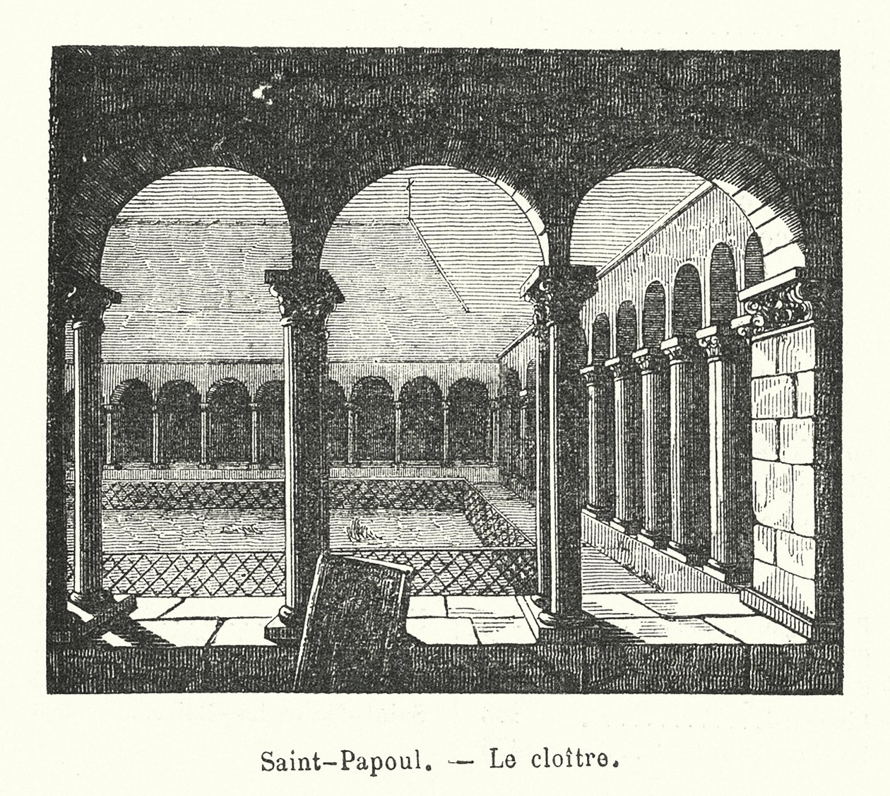 Saint-Papoul, Klášter (rytina) od (after) French School