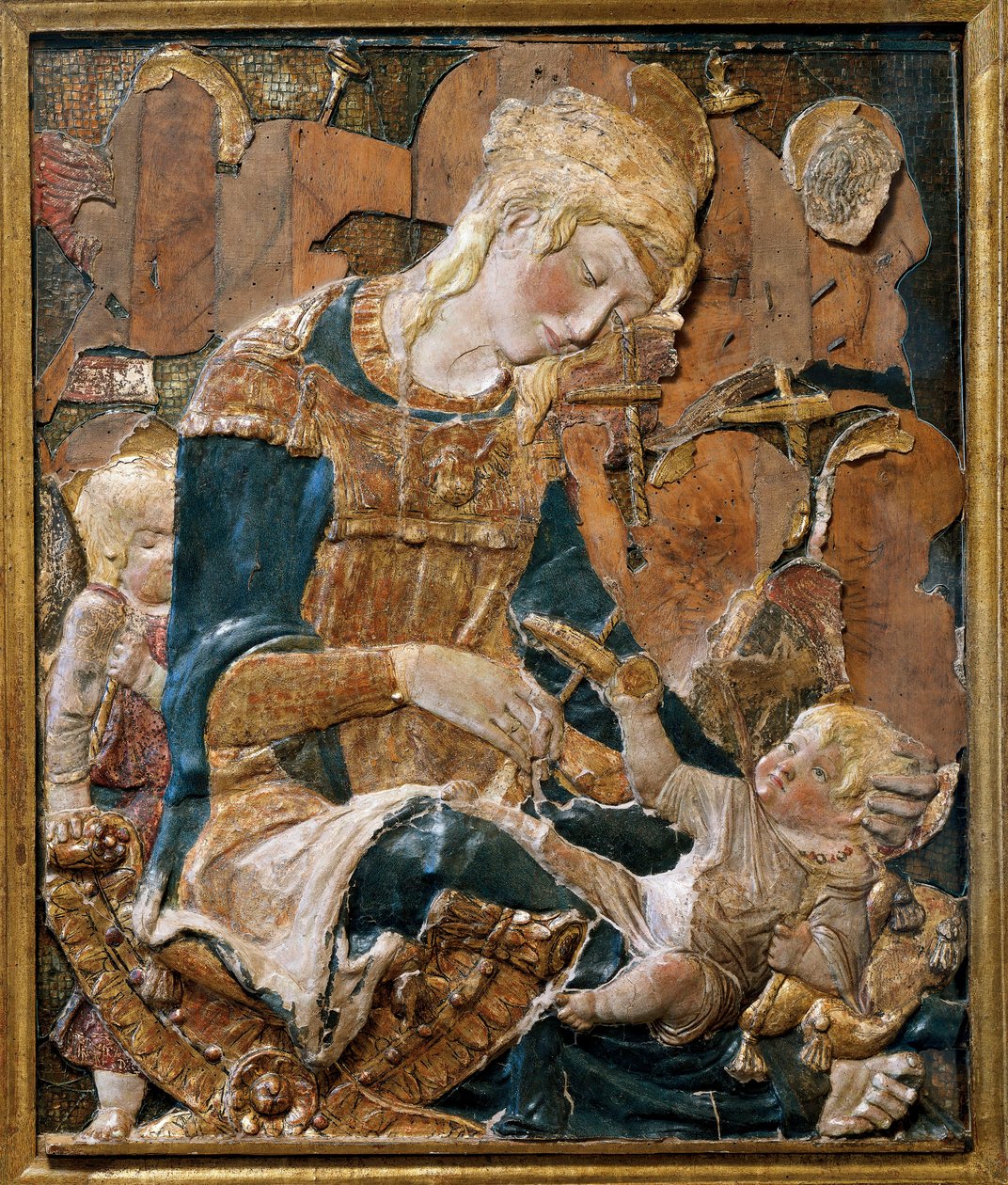 Madonna a dítě, basreliéf (terakota) od (attr. to) Donatello
