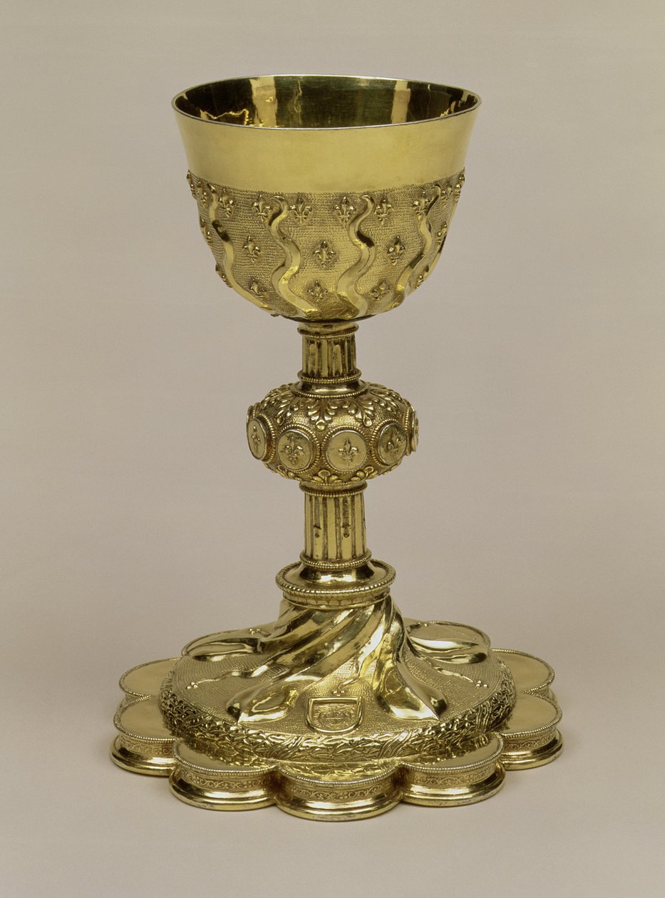 Stříbrný pozlacený kalich Františka I. na dekafoilové noze s erbem Fabia Mirta Frangipaniho (1514-87), arcibiskupa z Nazaretu, vyrobený v Paříži, 1532-33. od Unknown