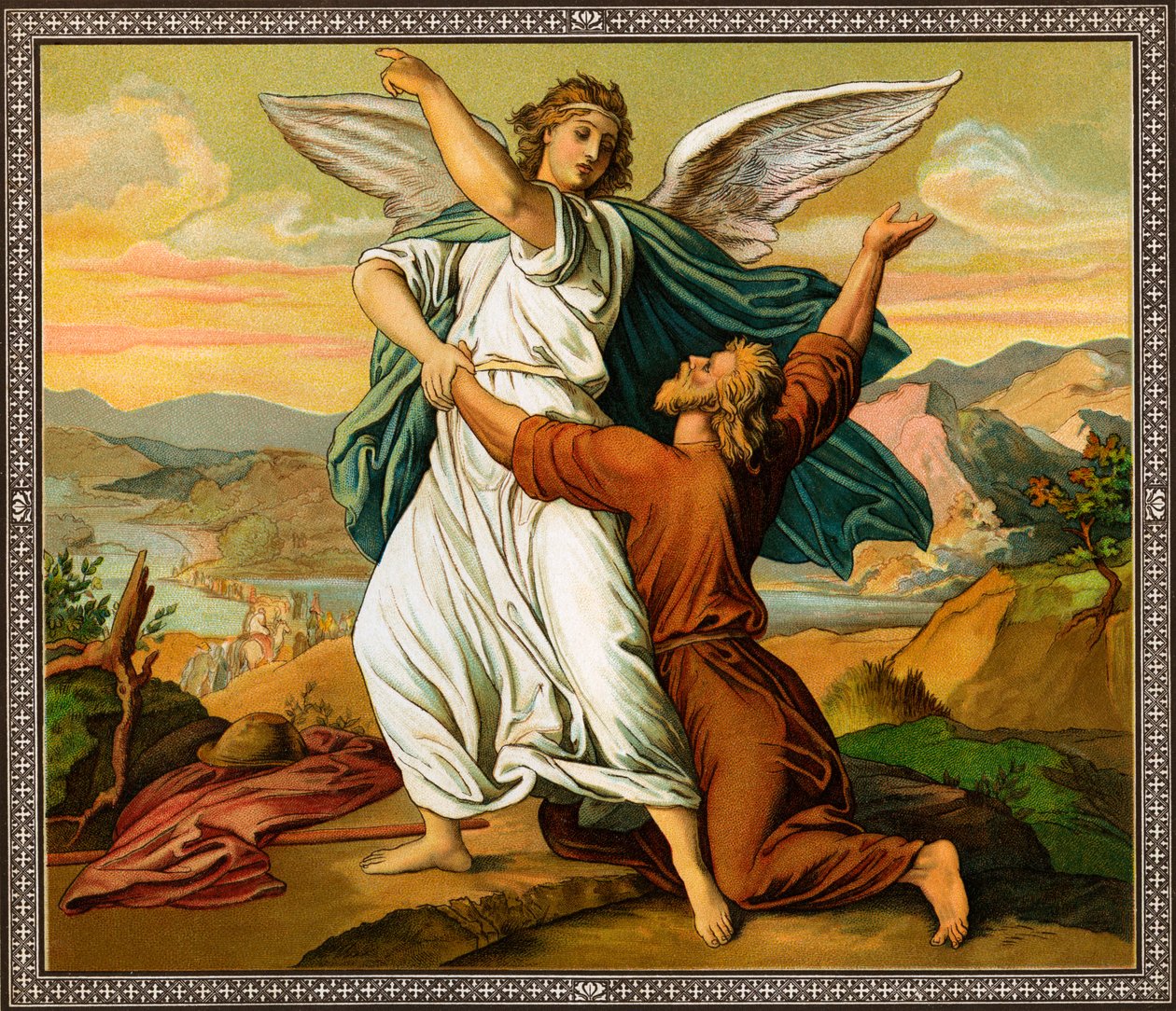 Jákob zápasí s andělem - Bible od Unknown