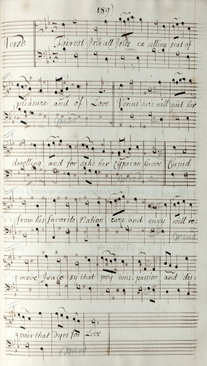 Rukopisná partitura krále Artuše, Henry Purcell od Unknown