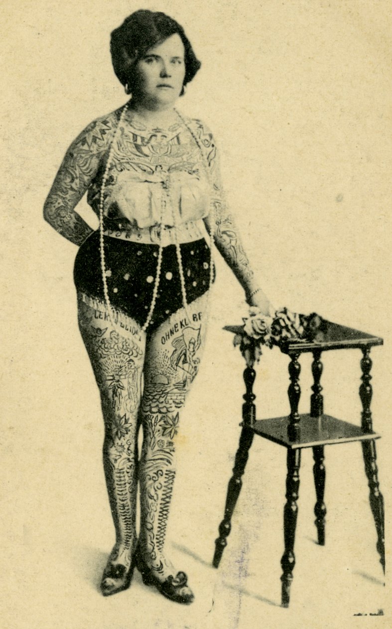 Portrét Anny Frankové, Tetovaná dáma, kolem roku 1910 od Unknown