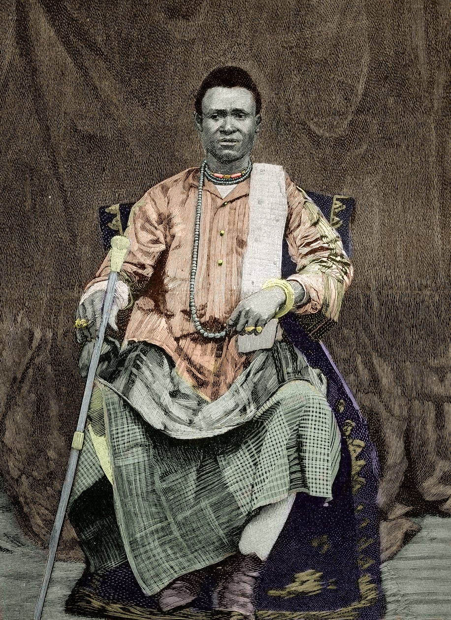 Portrét Kondo Behanzina (ručně kolorovaná fotografie) od Unknown