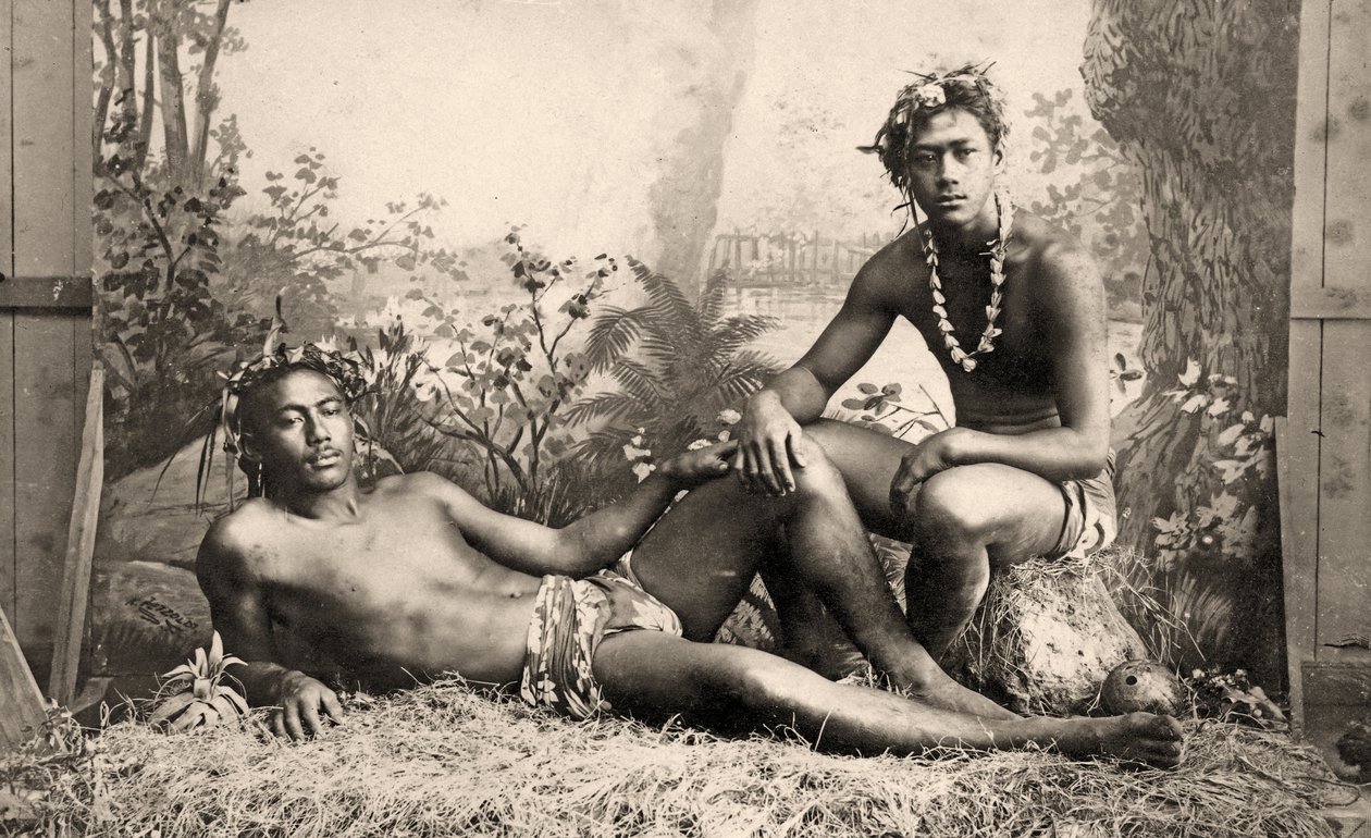 Dva tanečníci, Tahiti, 1887 od Unknown