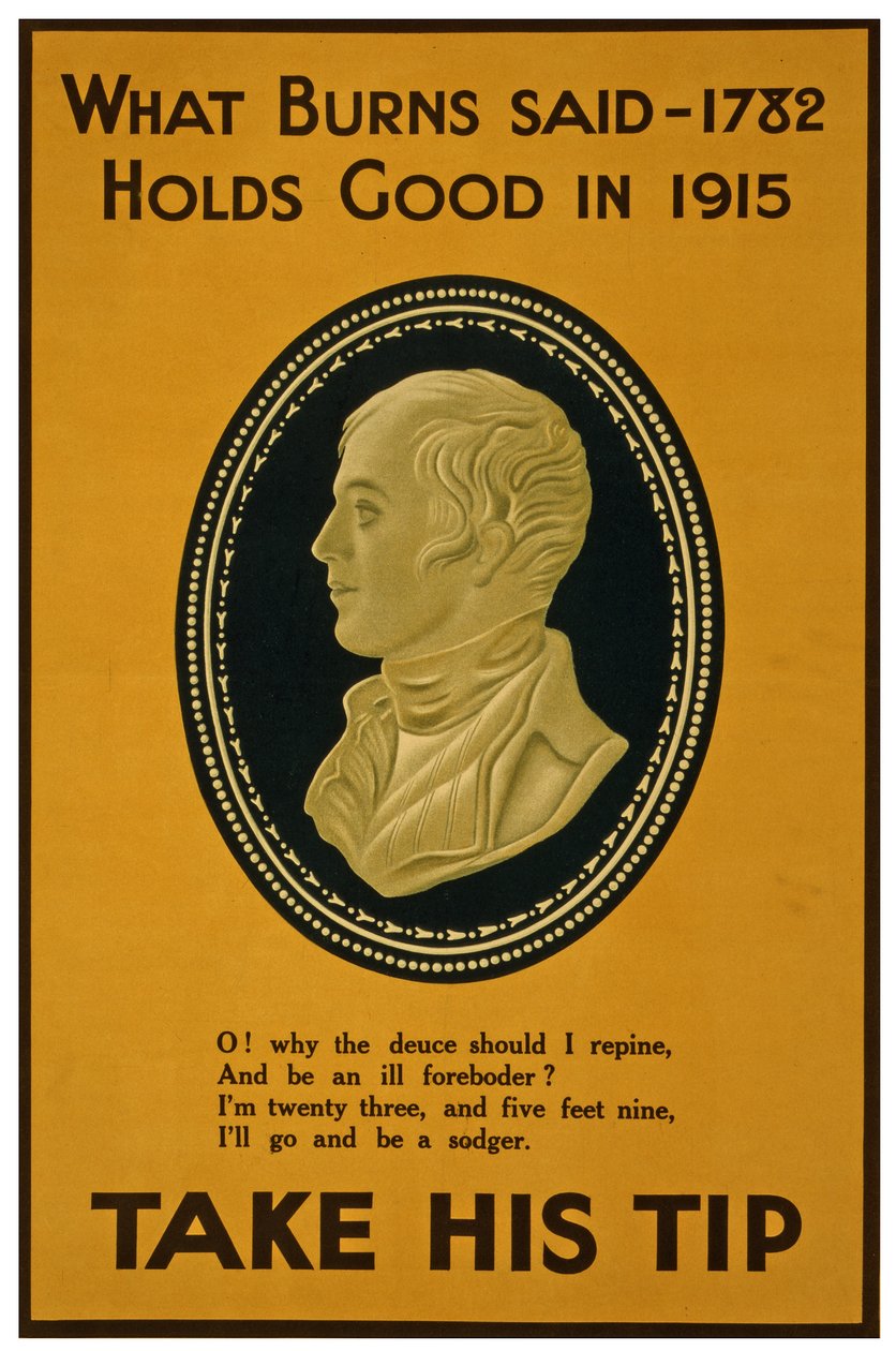 Co řekl Burns v roce 1782, platí v roce 1915. Vezměte jeho tip, kolem roku 1915 od Unknown
