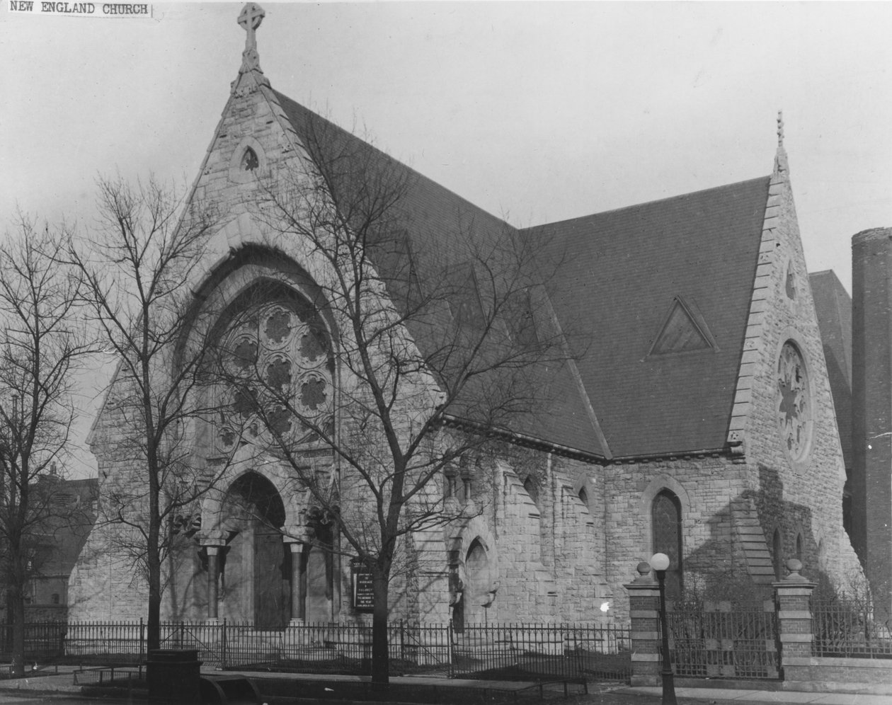 New England Church, 19 W. Delaware Place, Chicago, kolem roku 1870 od American Photographer