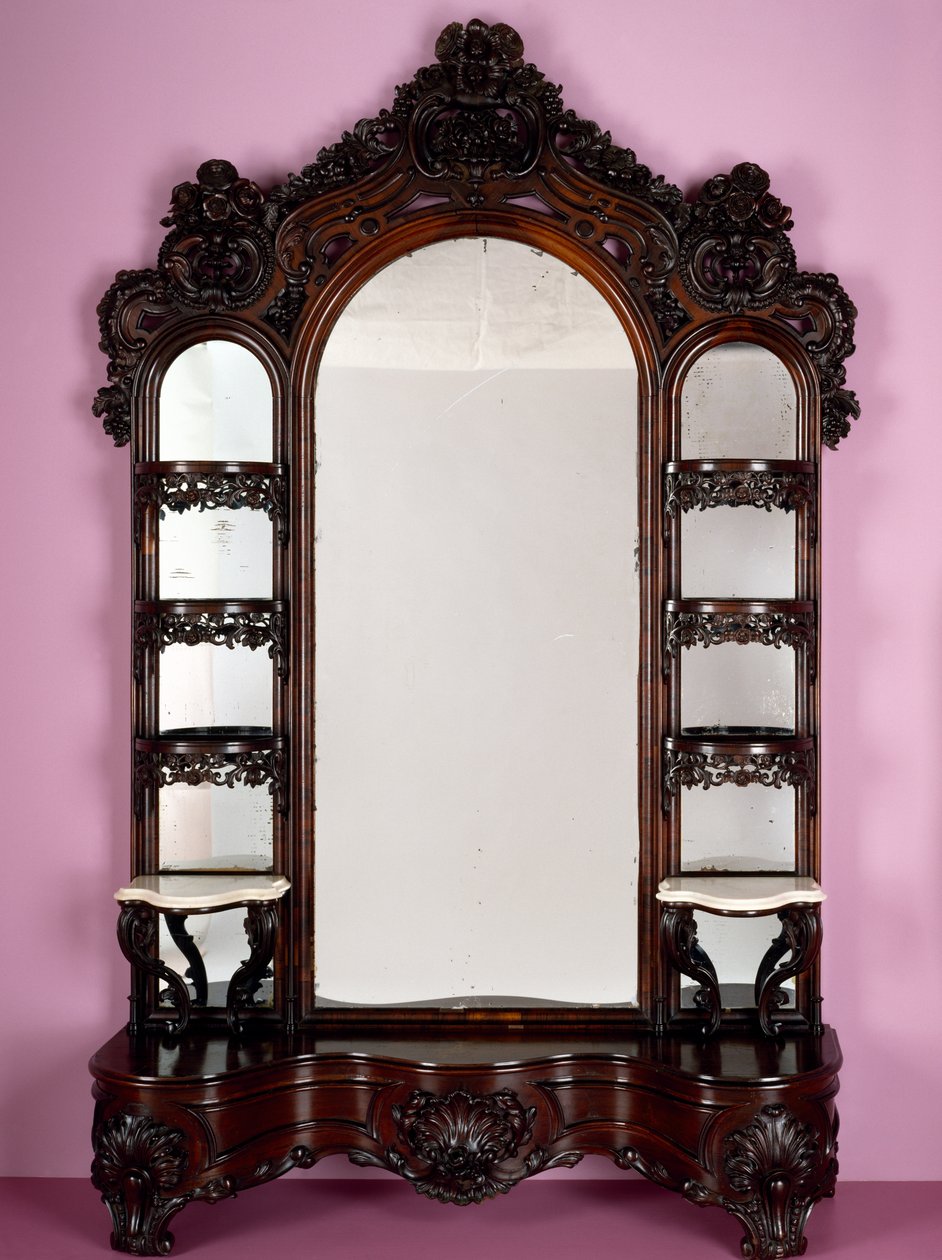 Etagere, část salonu, z obchodu Johna Henryho Beltera (1804-65), 1855 (palisandr) od American School