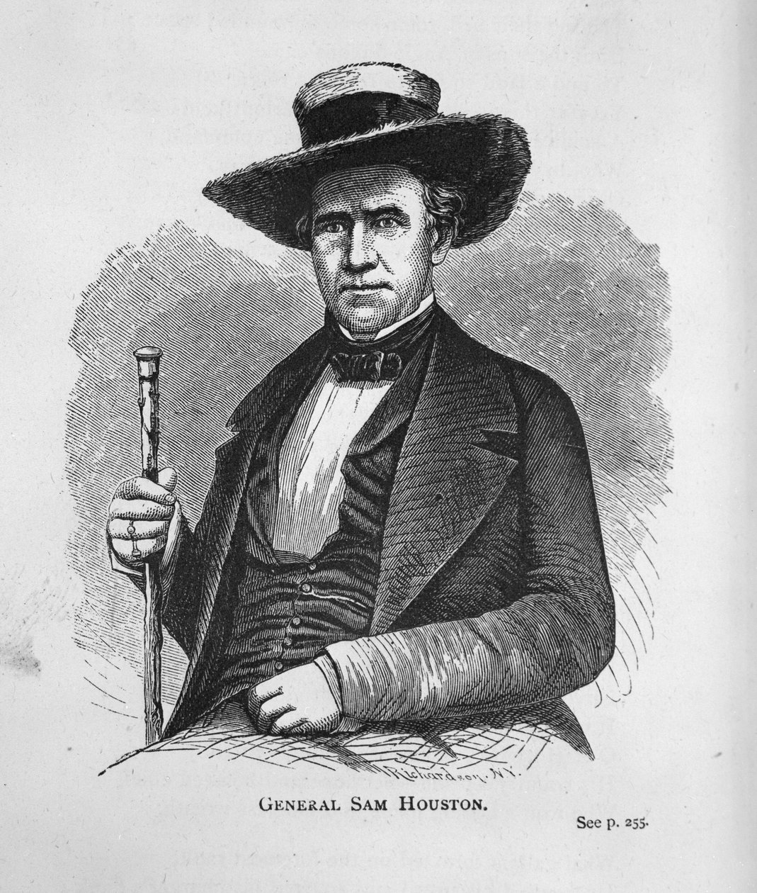 Generál Sam Houston z Texas History Scrapbook od American School