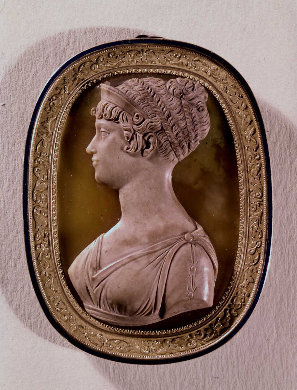 Cameo of Carolina Augusta, 4. manželka Františka II. (1768-1835) Rakouska (onyx) od Austrian School