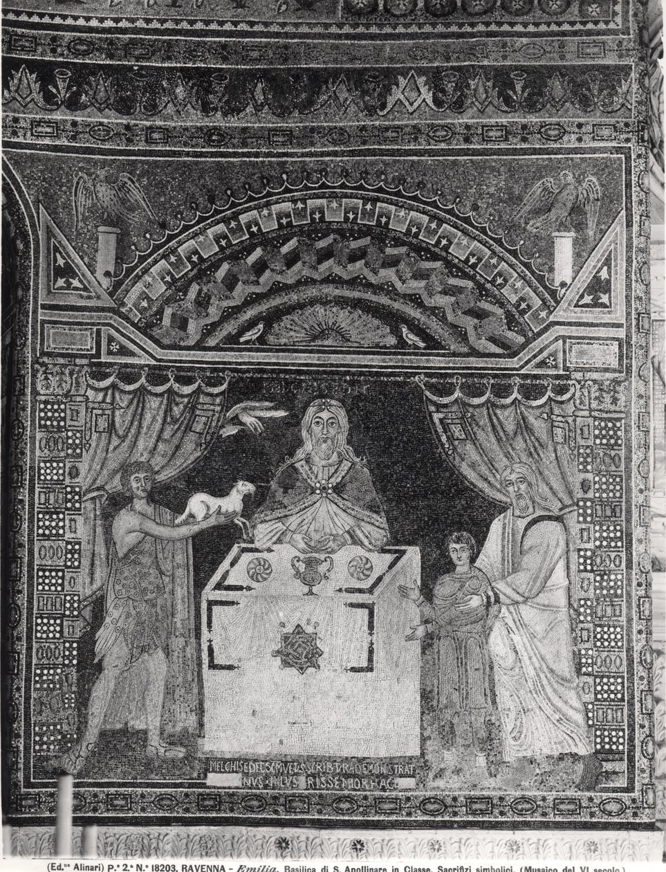 Oběť Melchisedecha (mozaika) od Byzantine School