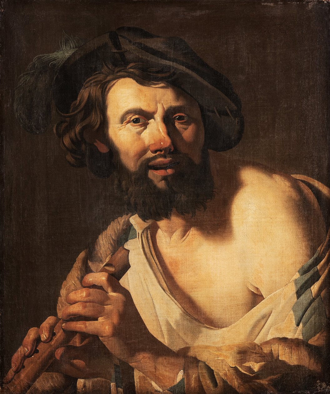 Muž s flétnou, 1625 od Dutch School