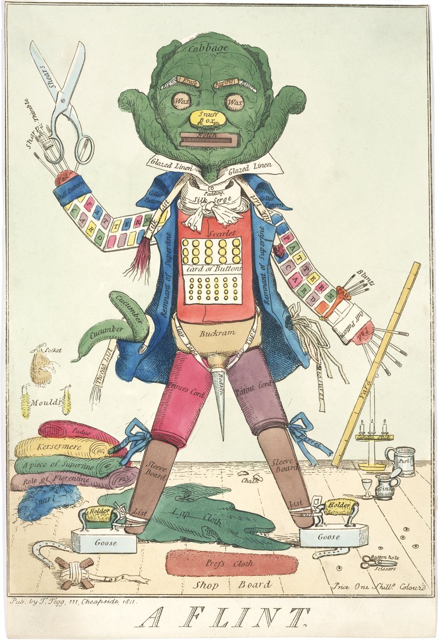 A Flint, 1811 (ručně kolorovaný lept) od English School