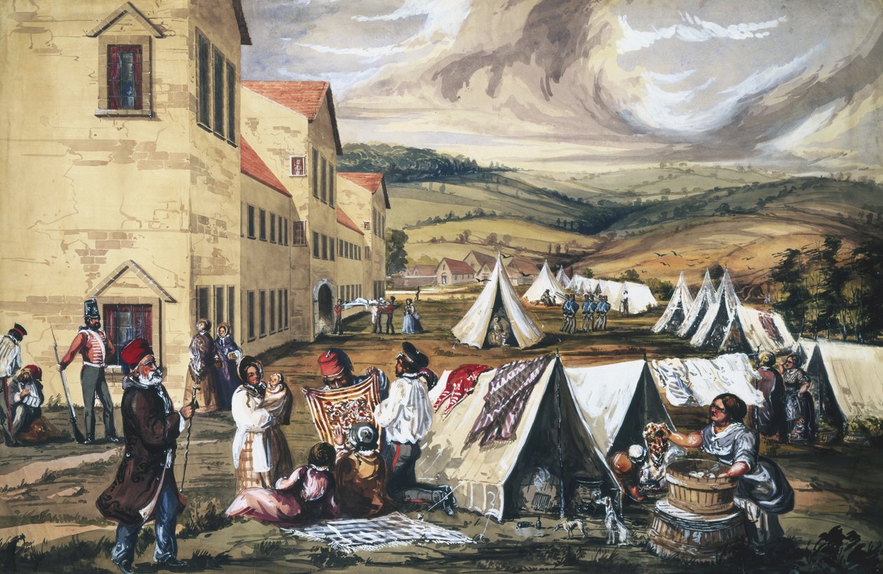 Scutari Hospital, Turecko, 1857 (wc na papíře) od English School