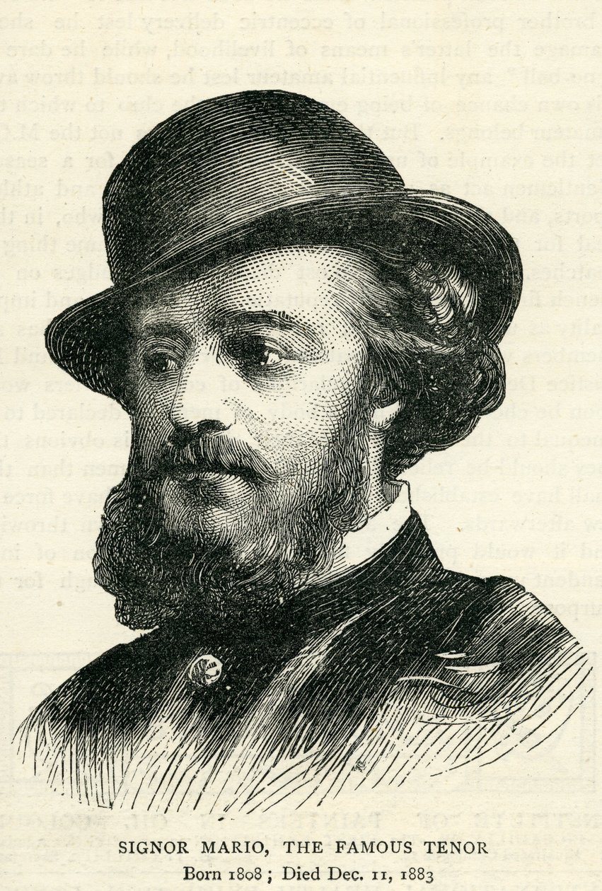 Signor Mario (1808-1883), Ilustrace pro grafika, 22. prosince 1883 od English School