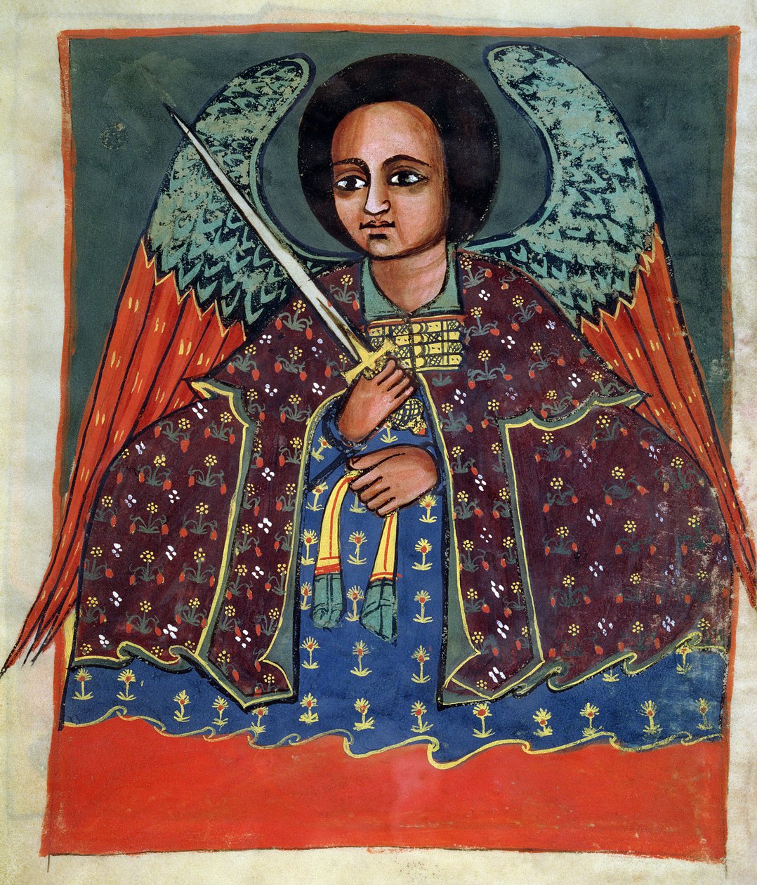 W.953 fol.4v Archanděl Michael od Ethiopian School