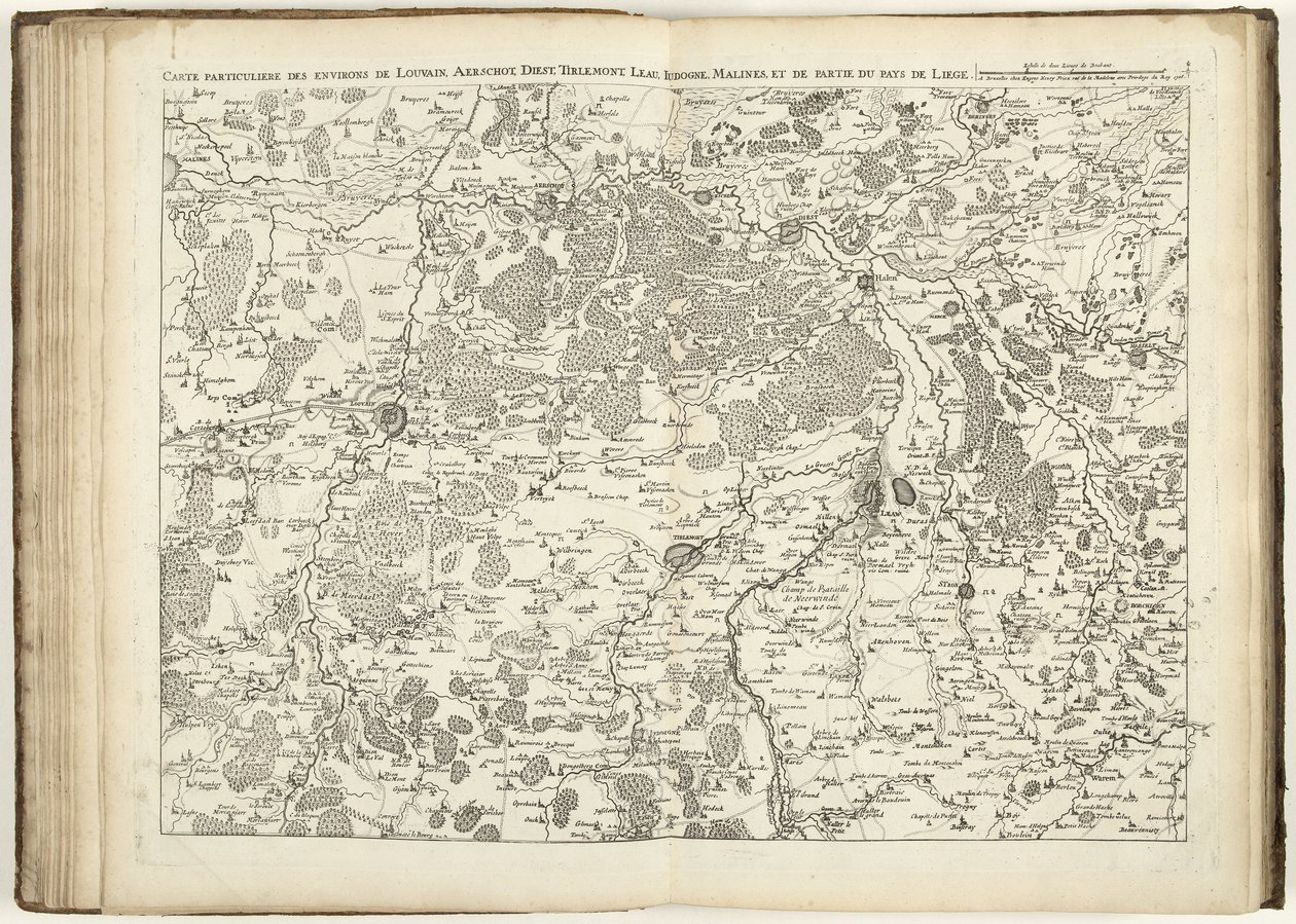 Mapa Brabant, 1706 od Flemish School