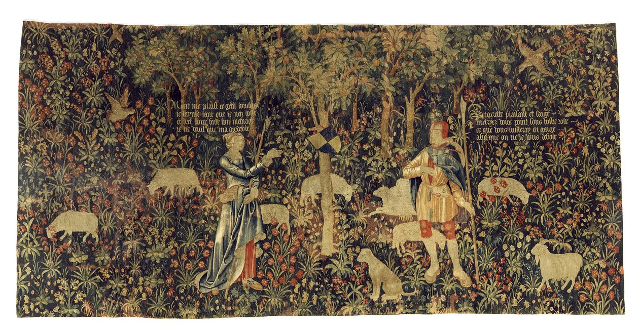 Pastýř a pastýřka, cca 1530 (vlna a hedvábí) od Flemish School