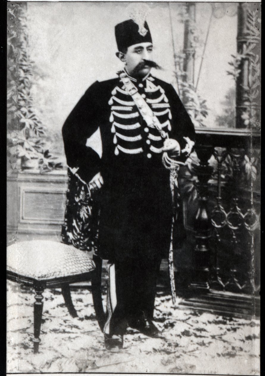Portrét Mozaffara ad Dina (1853-1907), Qajarid Shah z Persie. od French Photographer