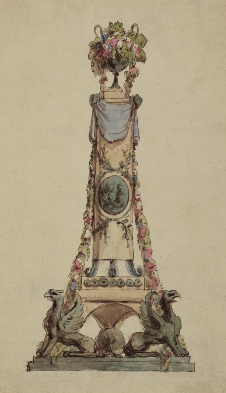 Design pro neoklasický středový díl, cca 1800 (wc na papíře) od French School