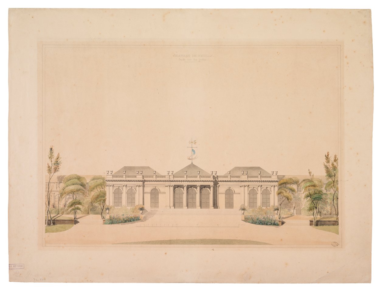 Fasáda Chateau de Neuilly (wc na papíře) od French School