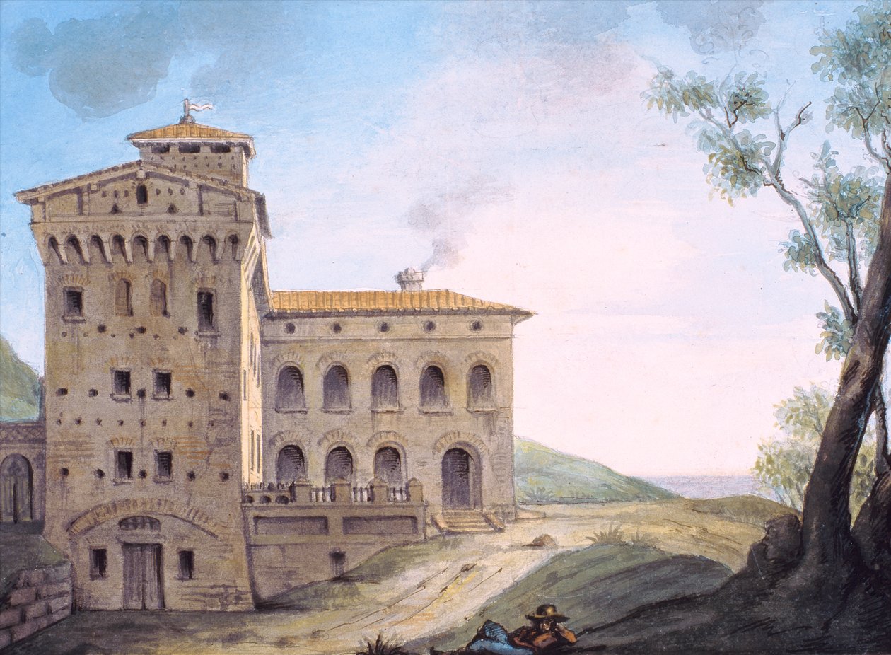Italský palác (wc na papíře) od French School