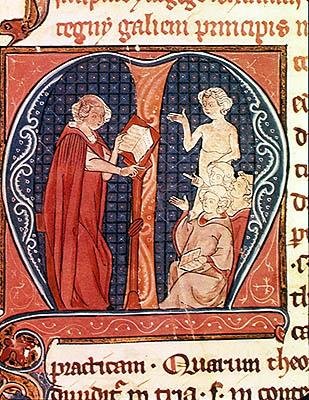 Ms 1003 f.1 The Doctors Teachings, z Oeuvres de Galien od Claudia Galena (c.130-c.201) od French School