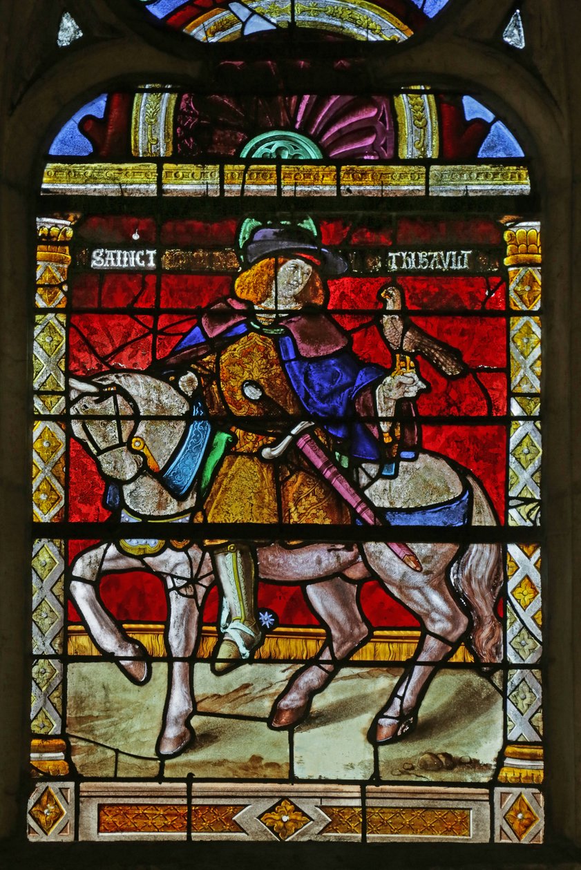 Okno zobrazující Saint Thibault od French School