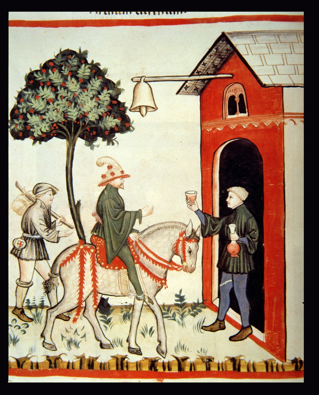 Nova 2644 fol.87v Sklenka červeného vína, z Tacuinum Sanitatis Codex Vindobonensis od Italian School
