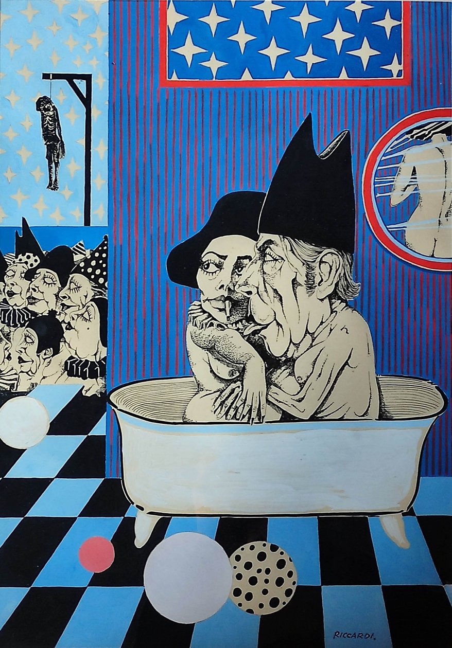 G. C. Riccardi, Bez názvu, asi 1972-1976, tuš na papíře, 40x50, Itálie. od Gian Carlo Riccardi