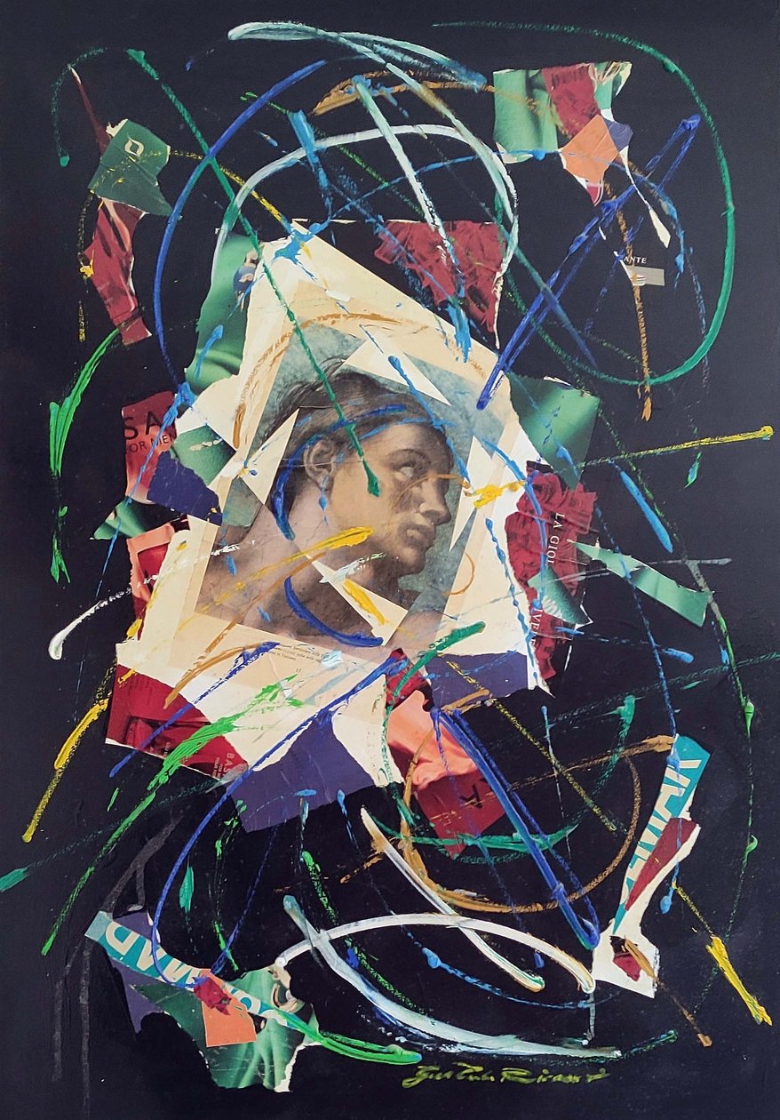 G. C. Riccardi, Adamo, 1986, Kombinovaná technika na plátně, 70x100, Itálie. od Gian Carlo Riccardi