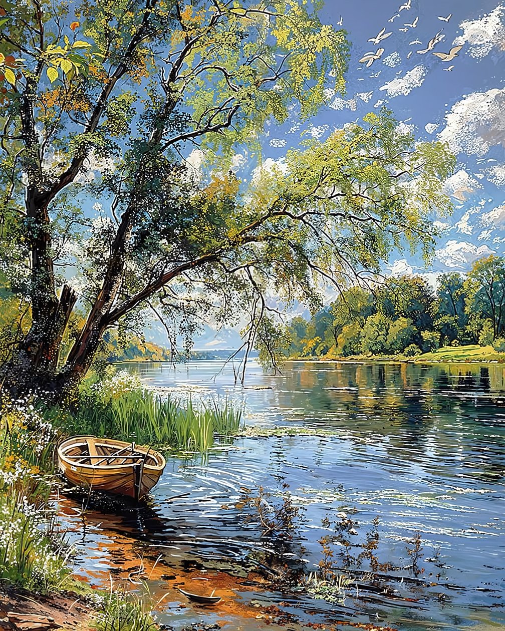 Krásná krajina s prosluněnými loukami, moderní nápady na výzdobu stěn od F. Abderrahim