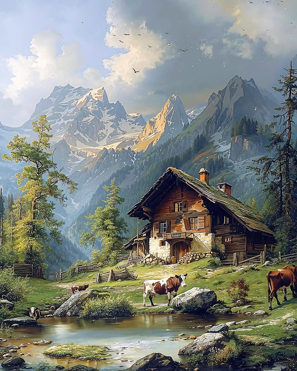 Krásná krajina na podzim, plátno pro výzdobu stěn Wildlife Art od F. Abderrahim