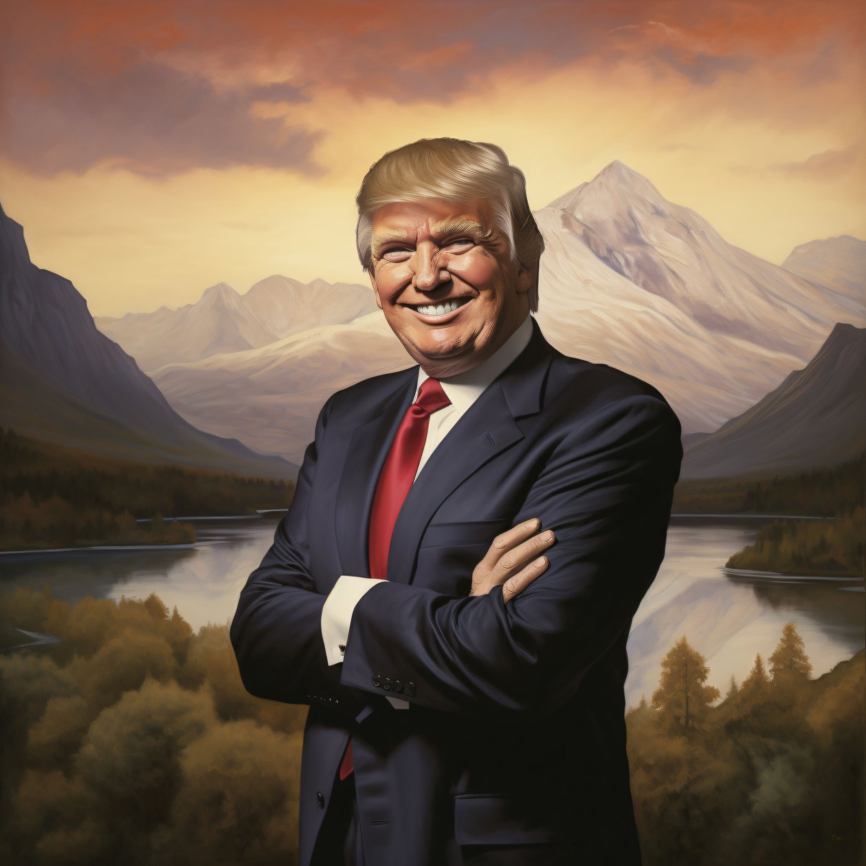 Donald Trump malířský portrét, Nástěnná dekorace, kterou si zamilujete | tisk na vyžádání od F. Abderrahim