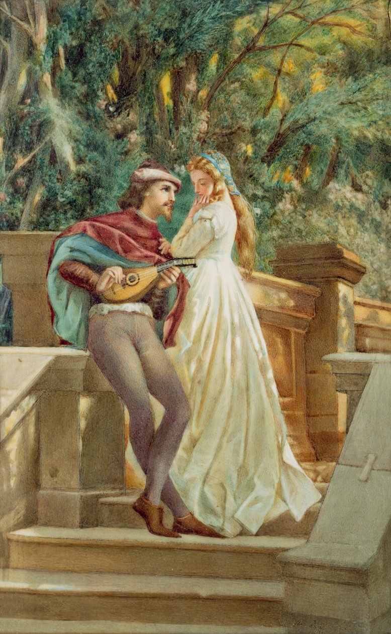 Serenáda, 1901 (wc na ivorine) od A. Corsi Lalli