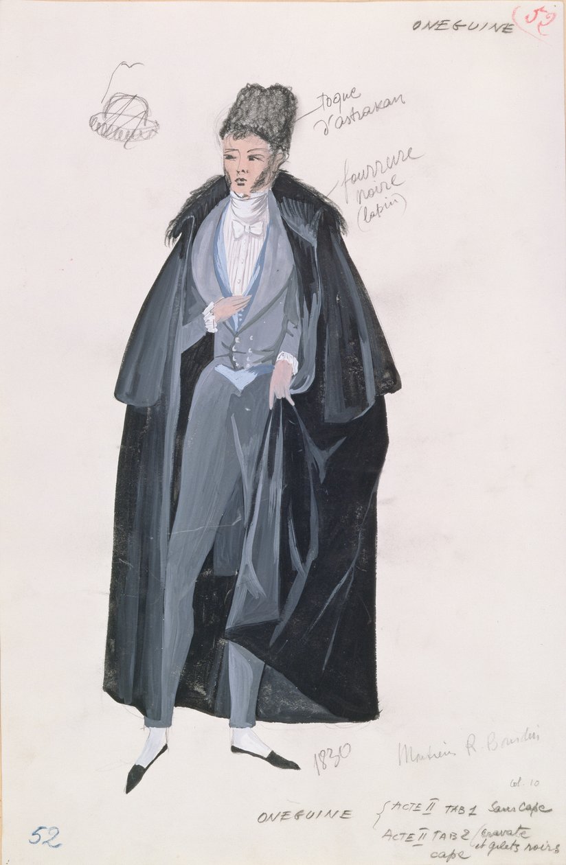 Lenskij, z opery Evžen Oněgin, 1830 od A. Lebrun